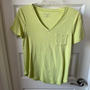 Essentials Light Green V-Neck Tee